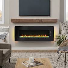 Wall-mounted electric fireplace